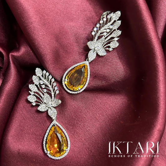 Eva Designer Yellow Stone Dangler Earrings